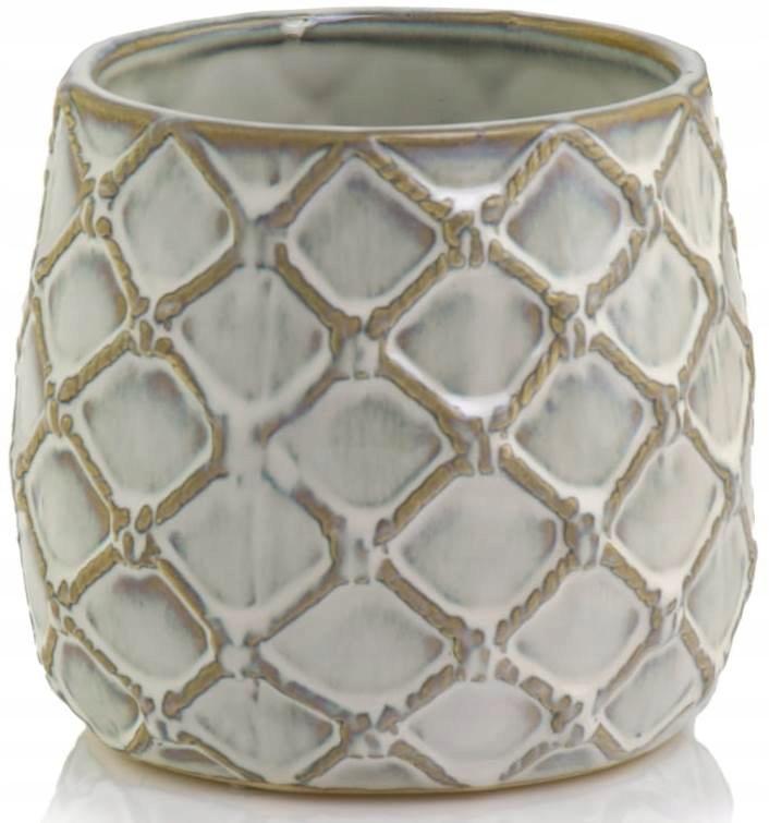 Osłonka ceramiczna kremowa 15 cm do kwiatków szkliwiona 1 szt.