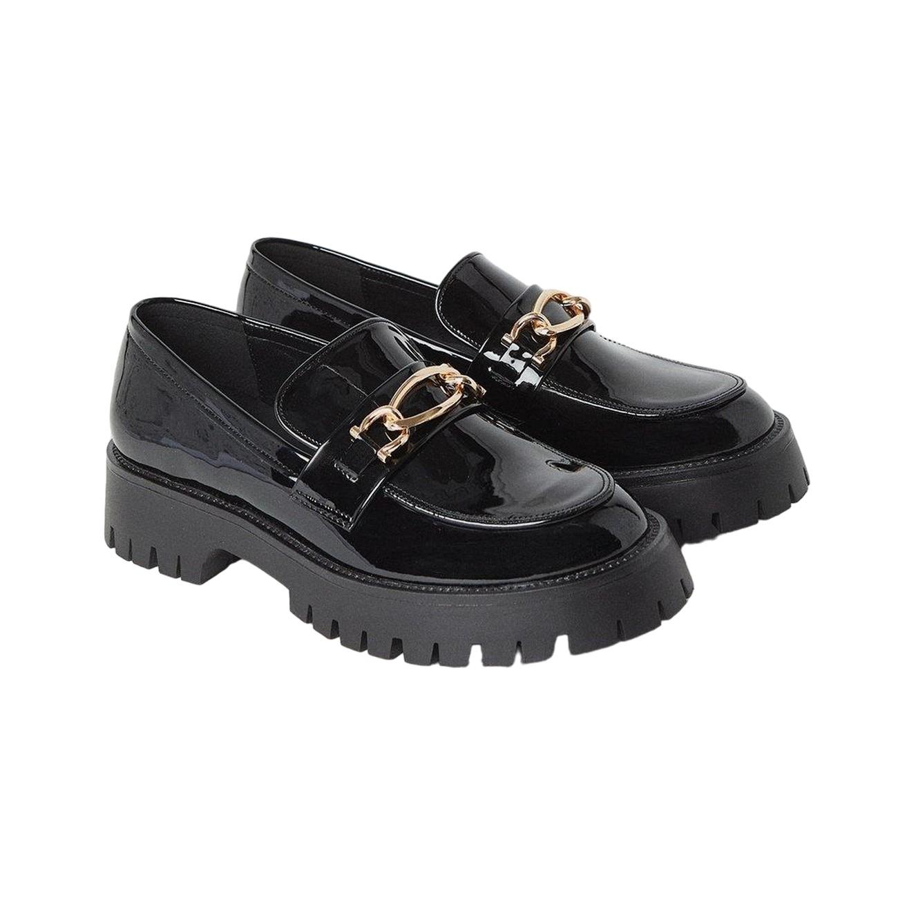 Faith Mocassini piatti robusti da donna/signora Nash Snaffle 6 UK nero