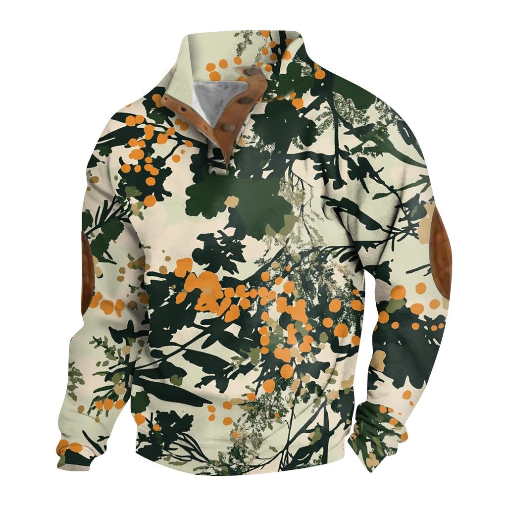 Frühlings- und Herren-Sweatshirt mit Stehkragen ist ein lässiges Outdoor-Pullover-Oberteil