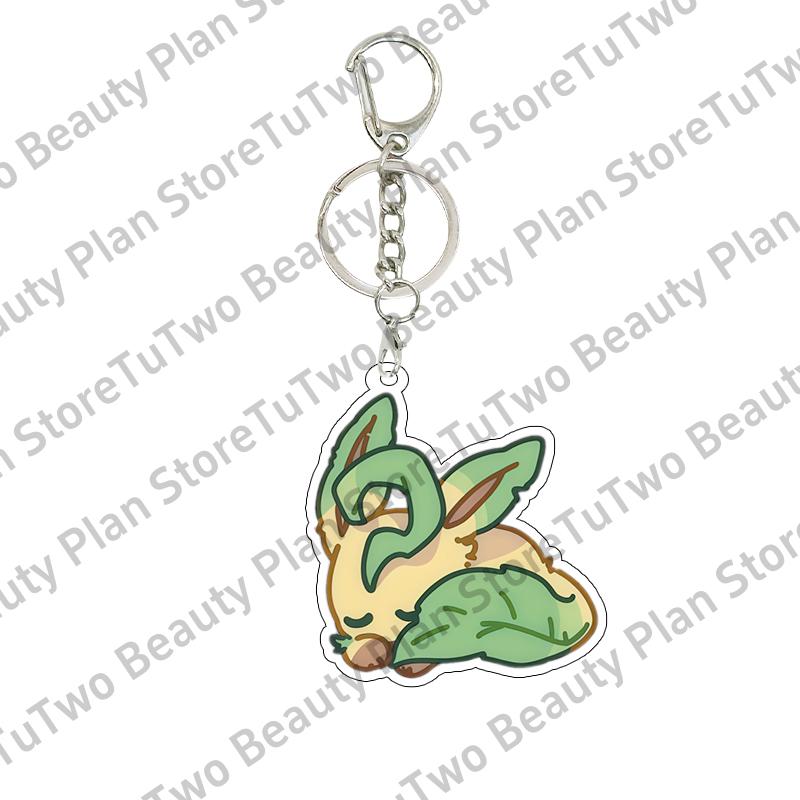 Kawaii Cartoon Anime Eevee Sylveen Glaceon Flareon Jolteon 5cm Acrylic Keychain Accessories Cute Bag Pendant Gifts for Friends