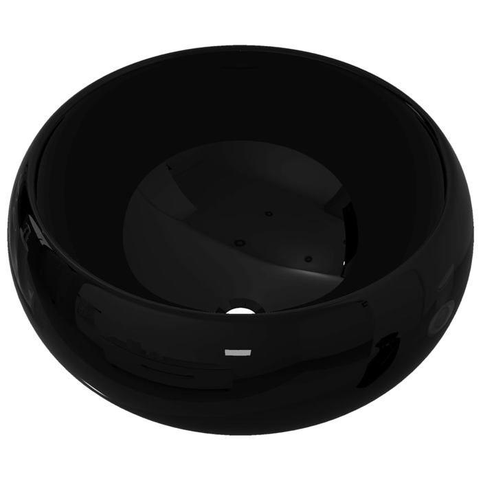 Lavabo rond en céramique noir - VIDAXL - 40 x 15 cm - Design moderne et tendance
