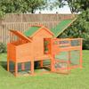 Vidaxl Chicken Coop, Brown, 186.5X58.5X113 Cm, Solid Pine Wood