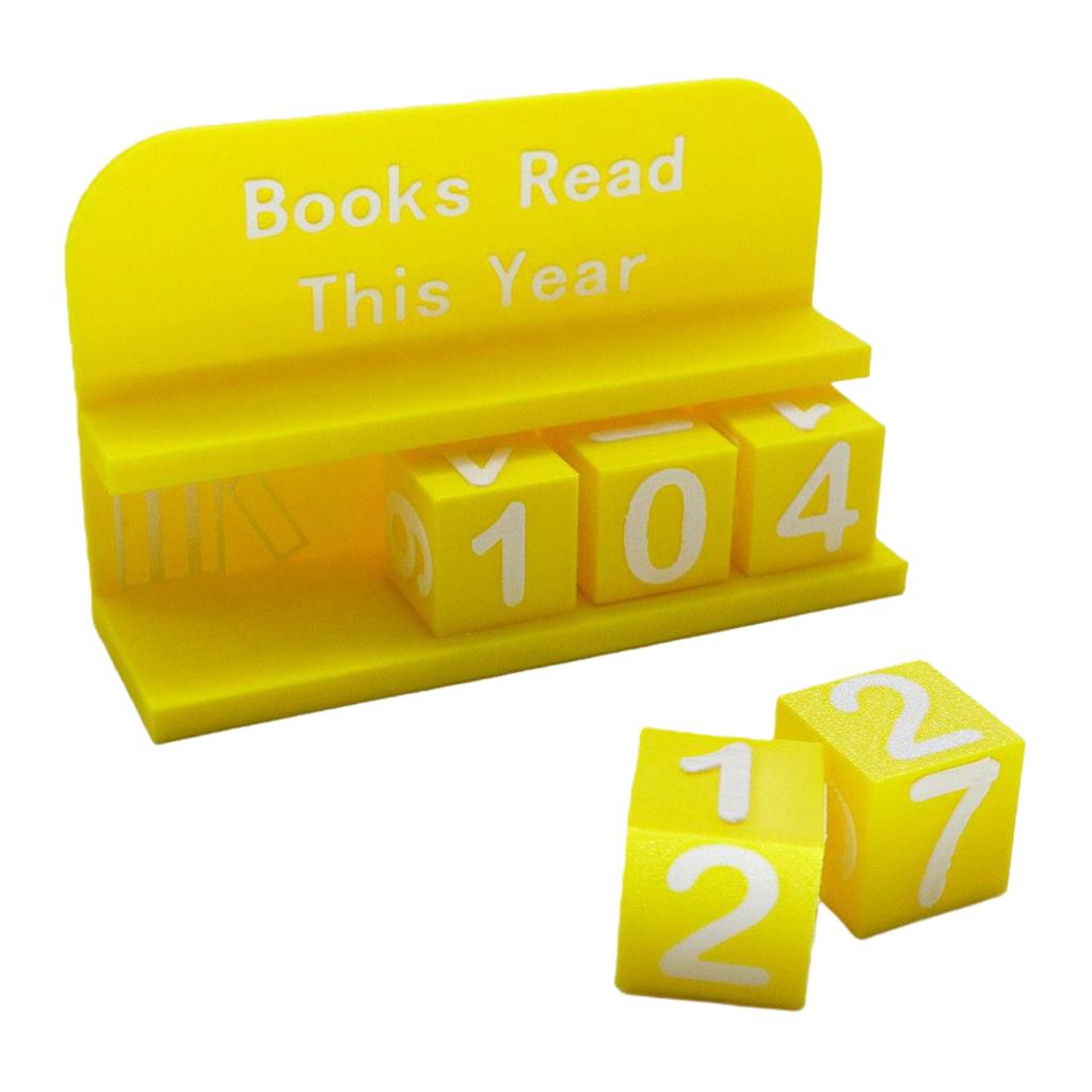 3D Printed Reading Tracker with Clear Text and Numbers Bookish Track Shelf Ornament for Desk Office Bookshelf Decoration