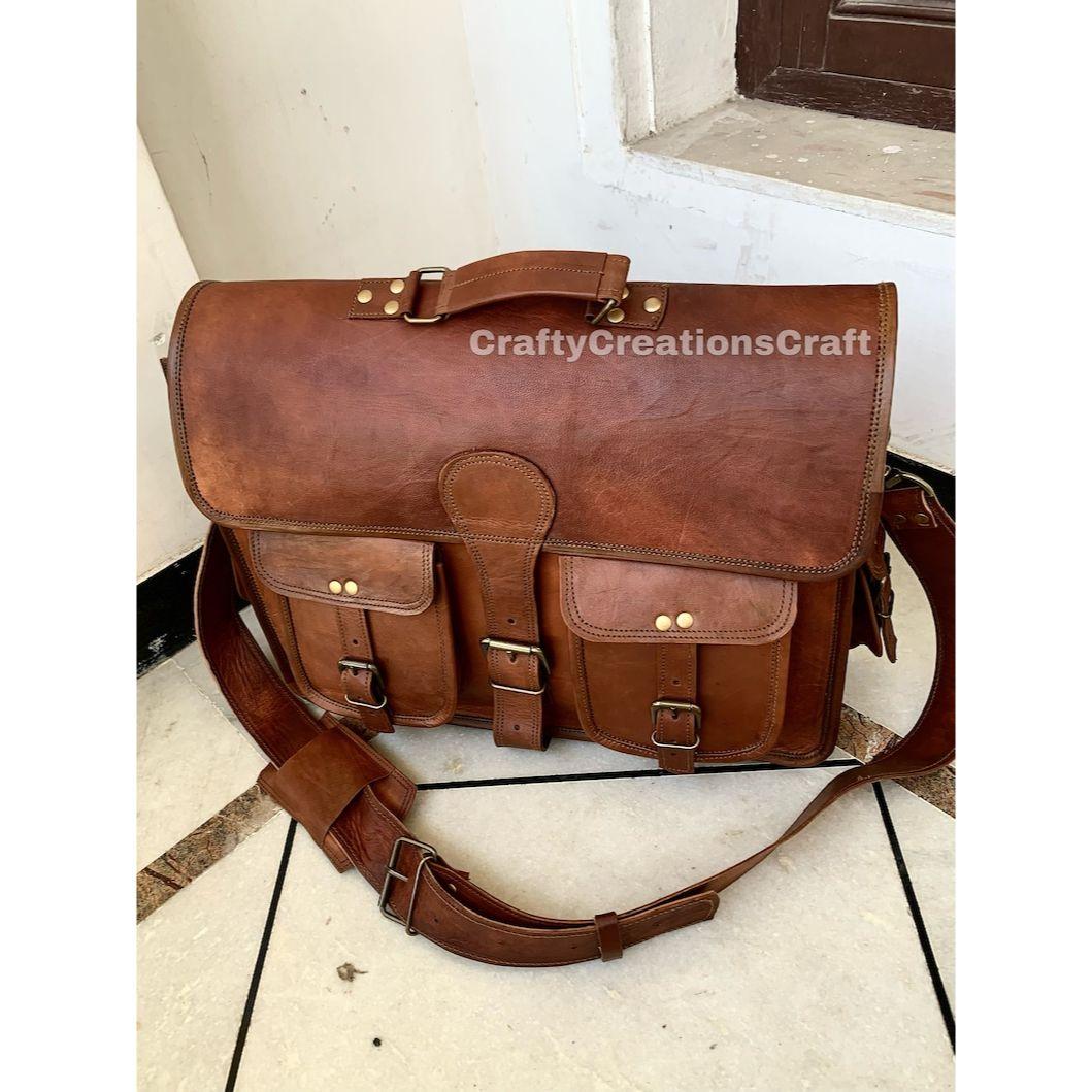 Кожаная сумка через плечо — фото 5