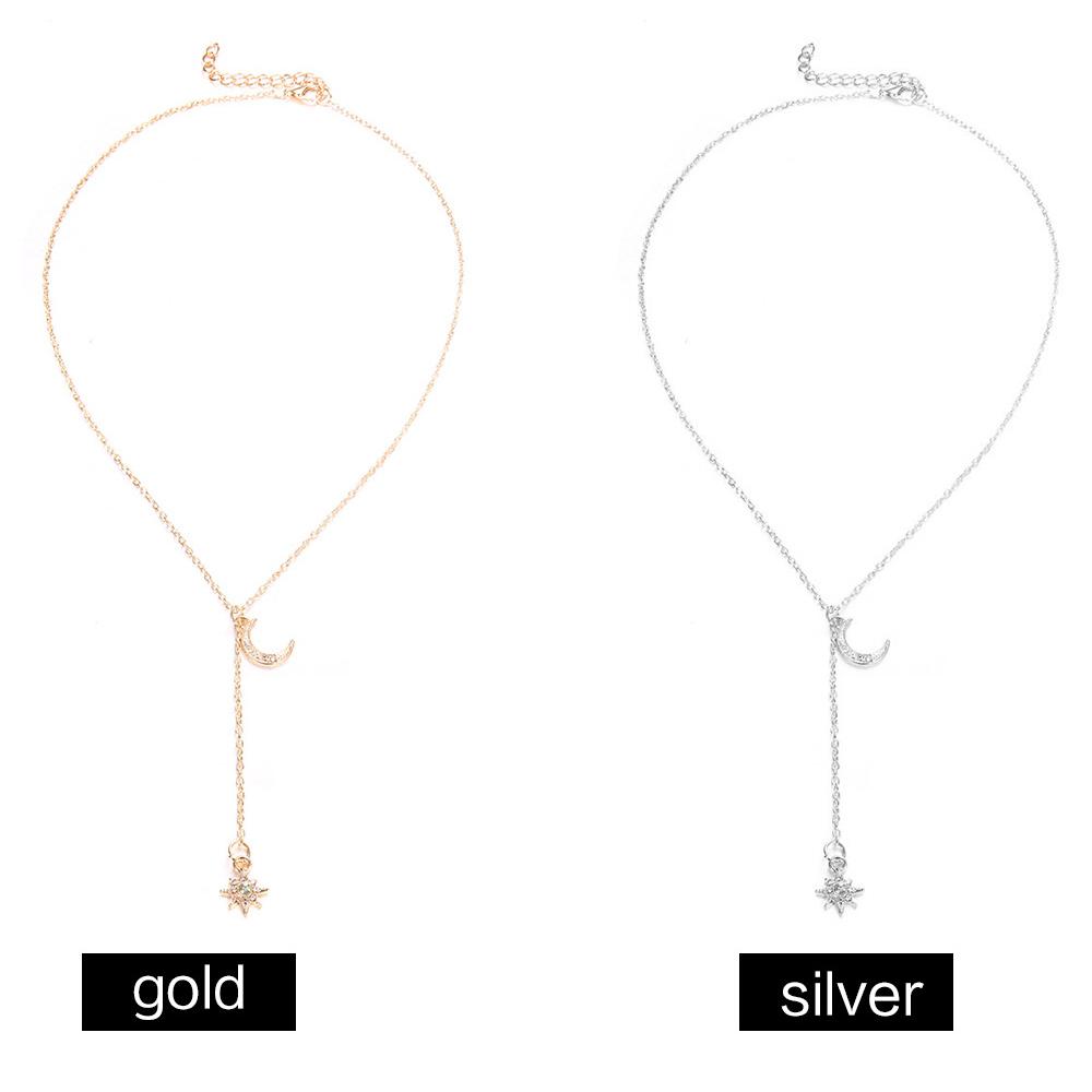 BLINGBAY Women's Pendant Necklace New Fashion Fashion Personality Retro Two-Color Moon And Sun Shape Women's Necklace Fashion Personality Jewelry