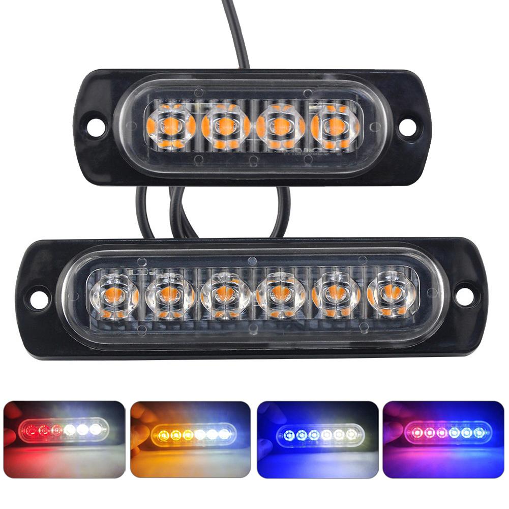 1pcs Led Strobe Warning Light Cheap Strobe Grille Flashing Lightbar Truck Car Beacon Lamp Amber Traffic Light 12V 24V Car Light