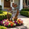 Yousheng Bird Wildflower Metal Garden Stake Decorative Outdoor Plant Stake Rustic Garden Ornament with Bird Floral Design for Yard Lawn Planters