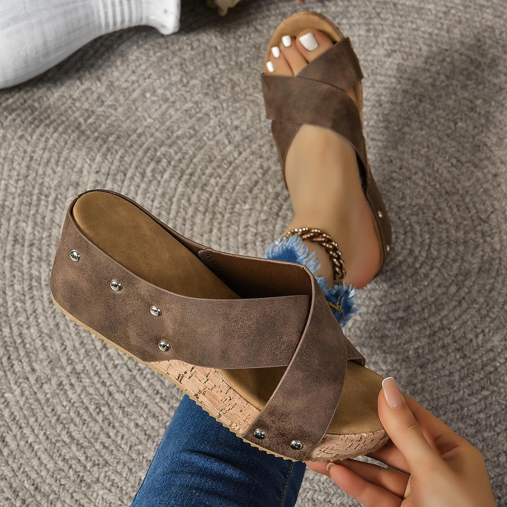 Mode Damen Hausschuhe 2024 Neue Sommer Schuhe Damen Zehenfrei Rom Hausschuhe Lässige Keilabsatz Plateau Sandalen Pantoletten Damen Zapatos De Mujer