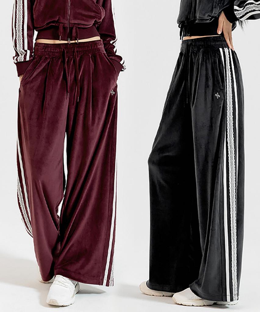 XEXYMIX Velour Laceline Wide Pants Xfk4Pt1108