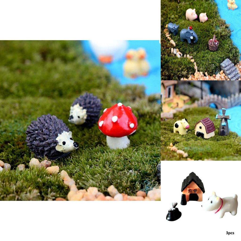 Colorful Mini Animals Resin Figurines For Enchanting Micro Landscape Creations