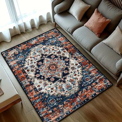 1 buc. Covor Persan Retro American Zonă Mare Antiderapant Sufragerie Dormitor Birou Vestiar Covoraș Podea Decorațiune Casă