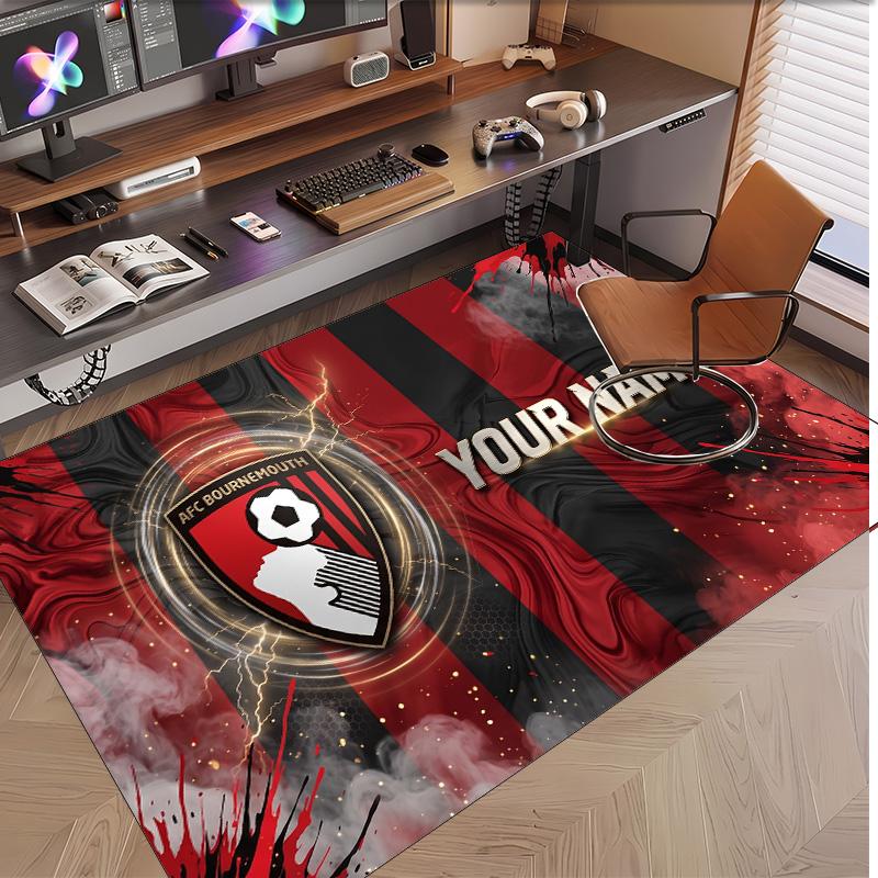Personalized Crystal Velvet Carpet Bournemouth Football Pattern Non Slip Floor Rug