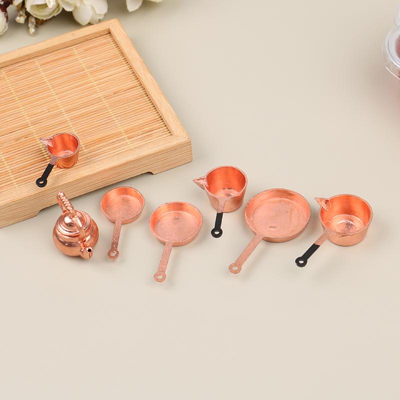 1:12 Miniature Dollhouse Kitchen Cookware Games Designed for Barbie House Utensils Mini Enjoy House Toy Accessories Frying Pan