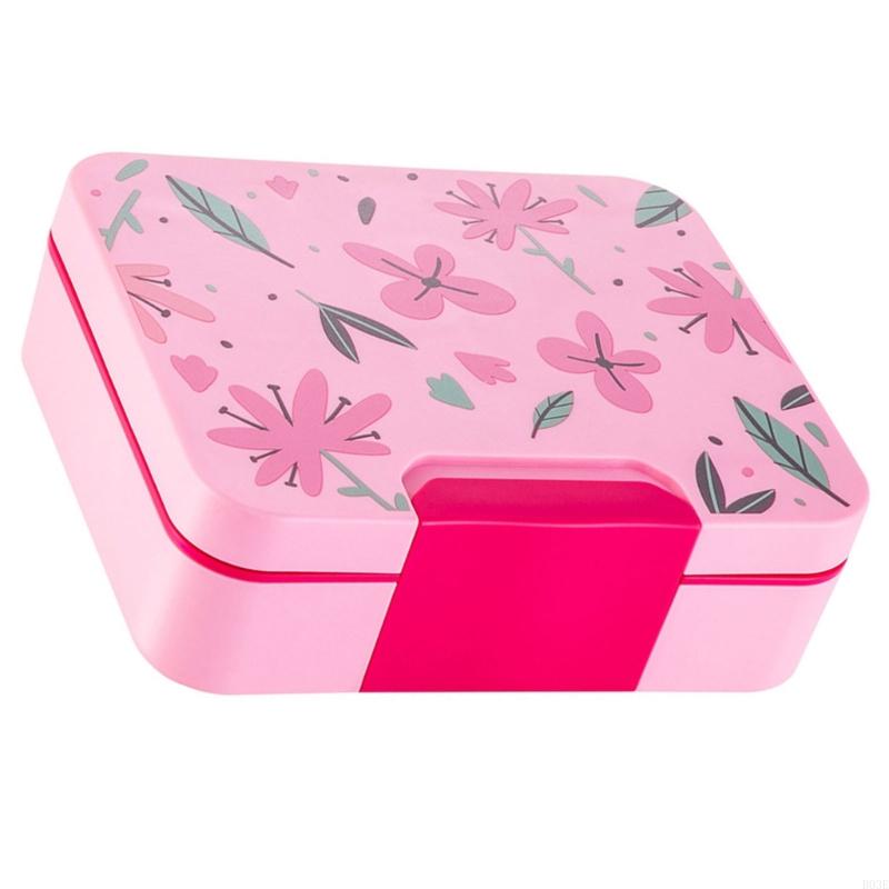 Kinder Lunchbox Set mit 3 Fächern, Behälter und kleiner Tasse, Auslaufsicher für Schulessen und Kita-Mahlzeiten B03E
