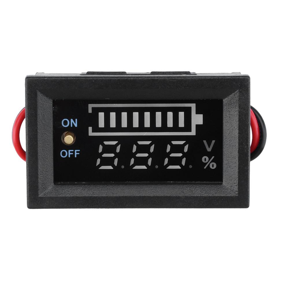 Autobatterie Ladezustandsanzeige 12V 24V 36V 48V 60V 72V Lithiumbatterie Kapazitätsmesser Tester Anzeige LED Tester Voltmeter