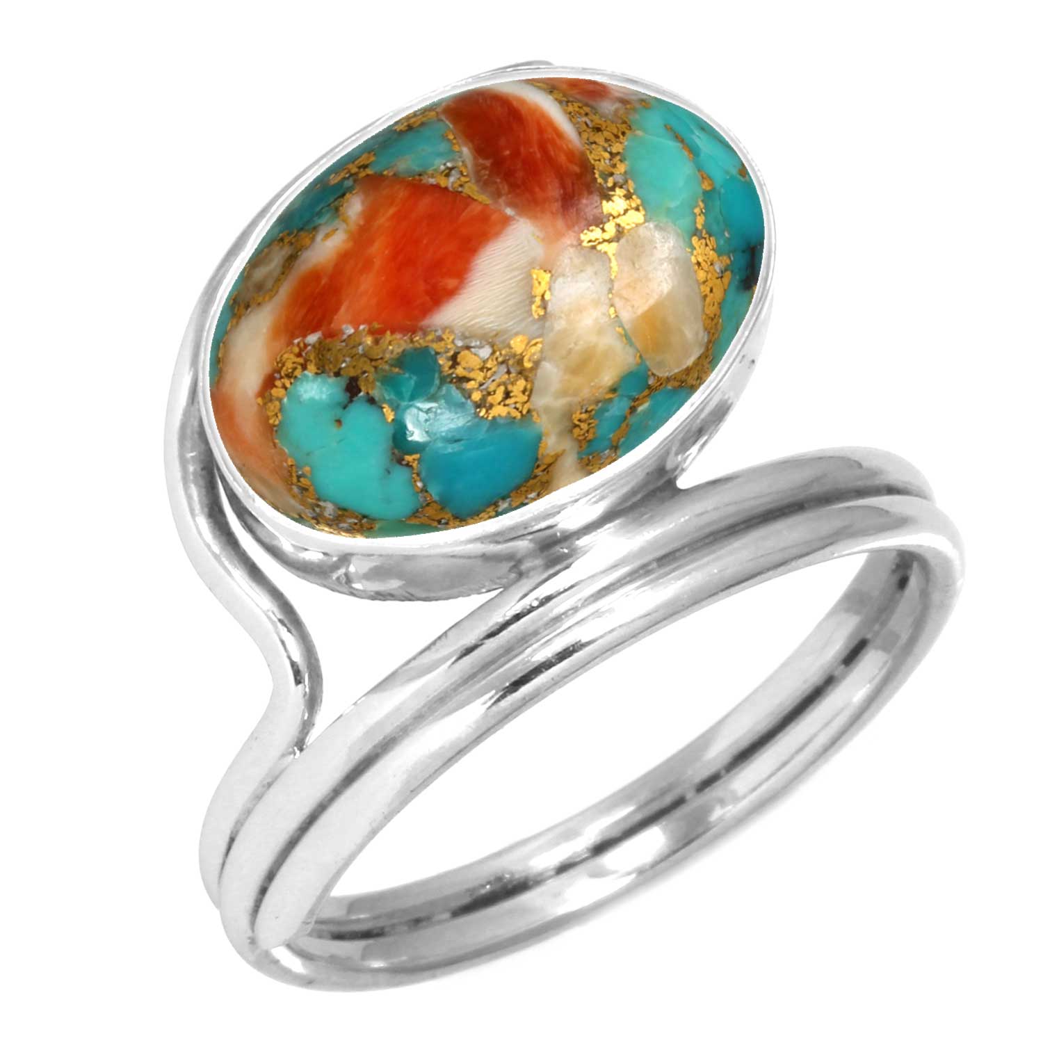 

Кольцо из стерлингового серебра 925 пробы с женским драгоценным камнем, ювелирное изделие ручной работы, новогодний подарок, мукаит, монтанский агат, моховой агат, колючая устрица, родонит, глаз Шивы, солитер 10