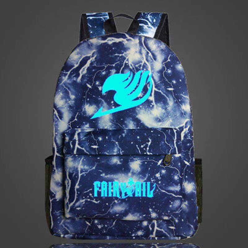 Fairy Tail Backpack Canvas School Bag With Zipper For Students Travel