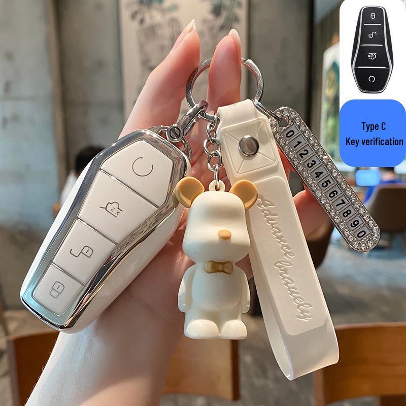 BYD Dolphin Key Case for Han Song, Tang DM-i, Qin Pro/Plus, Yuan, and E2 - Car Shell Buckle Bag.