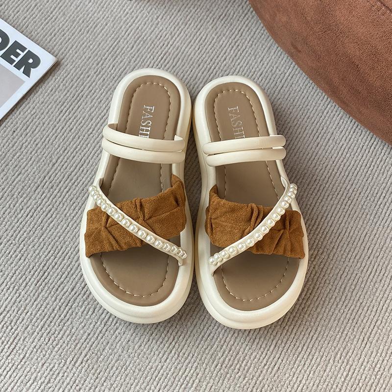 Stepping On Shit Sandals Women's Summer Wear Fairy Style with Skirt 2025 New Two Wear Soft-soled Slippers Tide