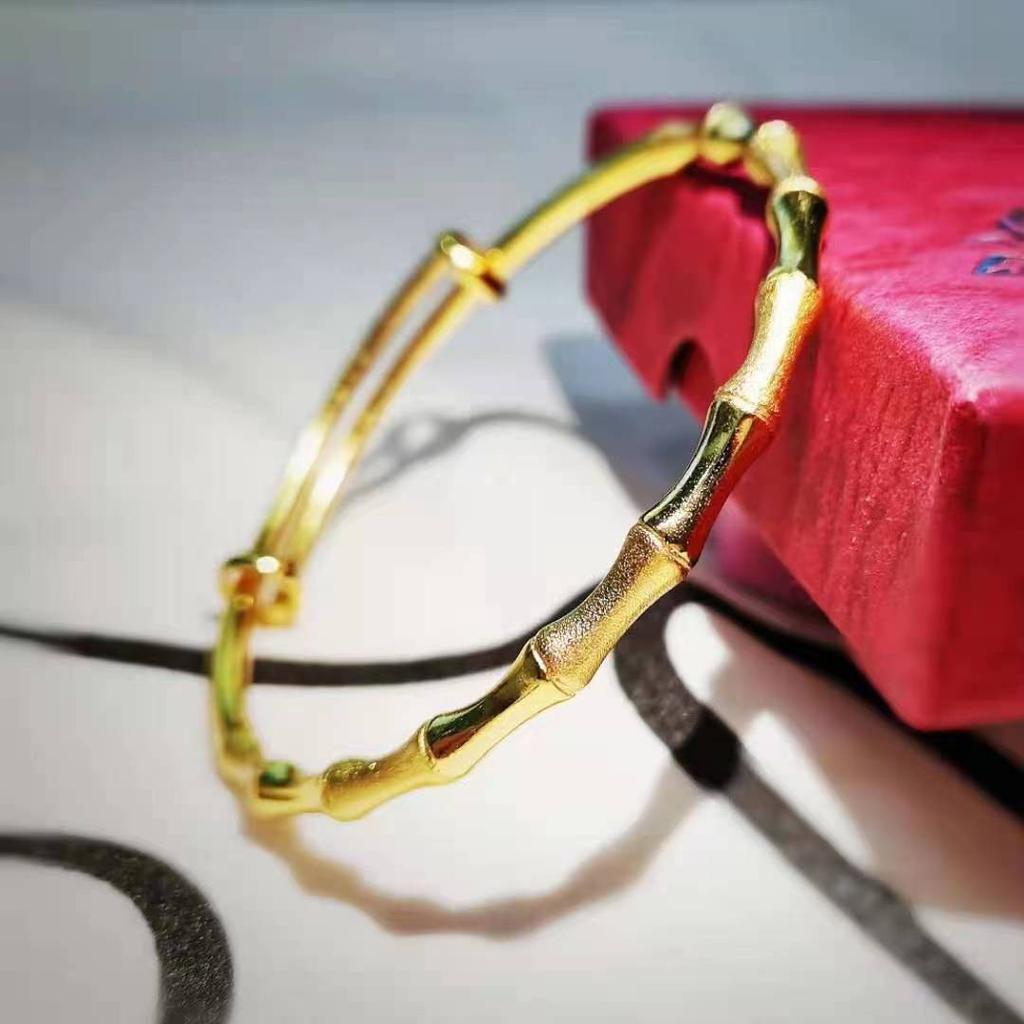 The ancient sand gold bamboo bracelet women's gold store has theThe new Chinese style will not fade for a long time