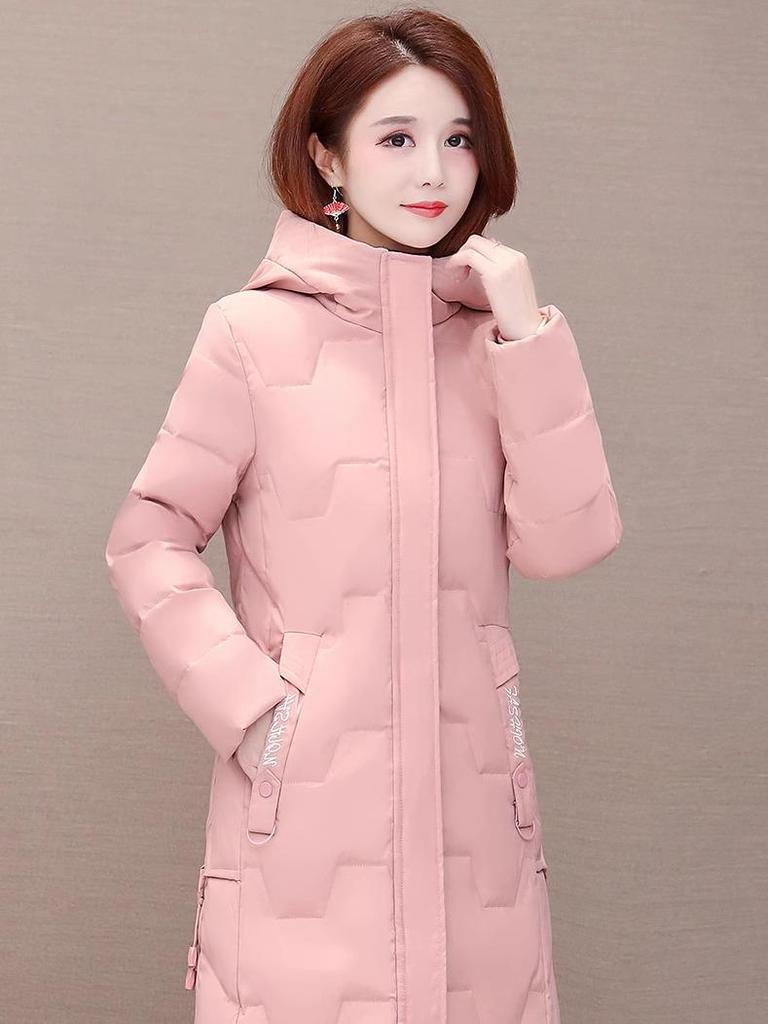 Women's Mid-Length Korean Style Down Jacket - Hooded, Thickened, Warm 90% White Duck Down Winter Coat