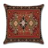 4 Pièces Housse de Coussin Kilim Persan Double Face, Rouge Géométrique Tribal Bohème Housse de Coussin d'Appoint (Sans inserts)