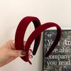 Fashion Flocking Sponge Oval Headband Chinese New Year Red High Cranial Top Pressure Hair Headband Vintage Premium Hair Accessories