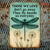 [Vintage Metal Sign] Vintage Metal Wall Art - 1pc Dragonfly & Dandelion Design Tin Sign with Inspirational Quote, Room Decor