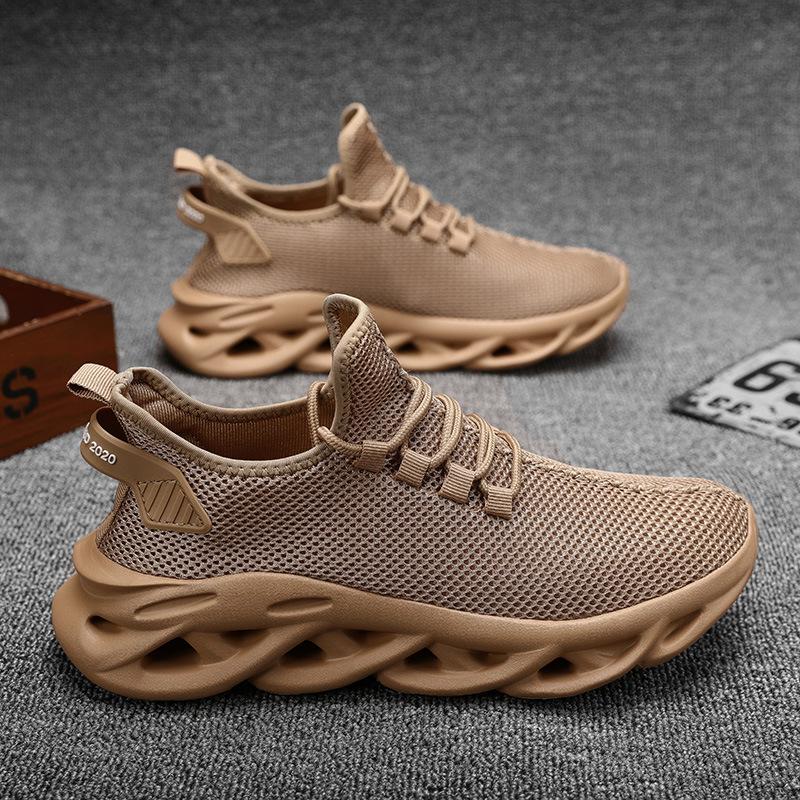 

Men s shoes large size fashion casual new mesh sneakers twist sole youth light running dad shoes 48 коричневый