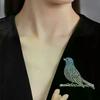 Creative Rhinestone Mockingbird Brooches Sparkly Inlaid Bird Lapel Pin, Fashion Clothing Coat Decor Jewelry Accessories Gifts