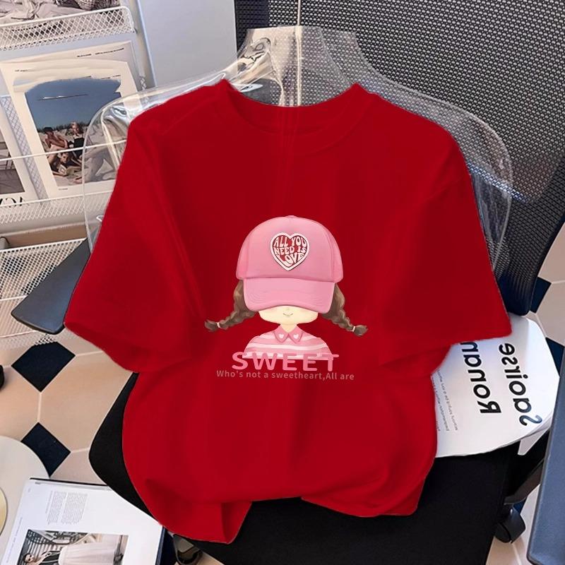 Cartoon Kinderen Volwassenen Bedrukt T-shirt Zomer Dames Mode Korte Mouwen T-shirt Top Meisje Pullover Kleding