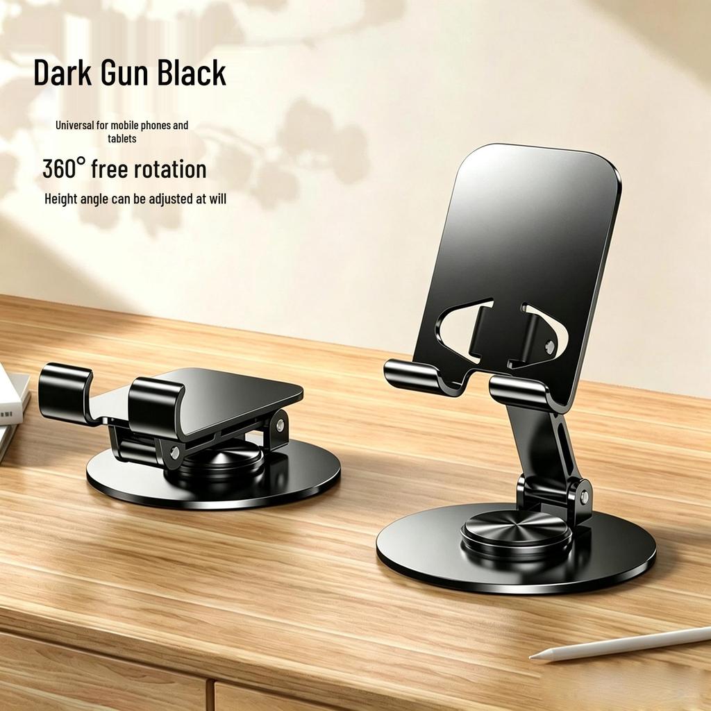 Metal Rotating Phone Holder for Live Streaming & Binge-Watching - Lazy Gadget with Custom Logo Stand