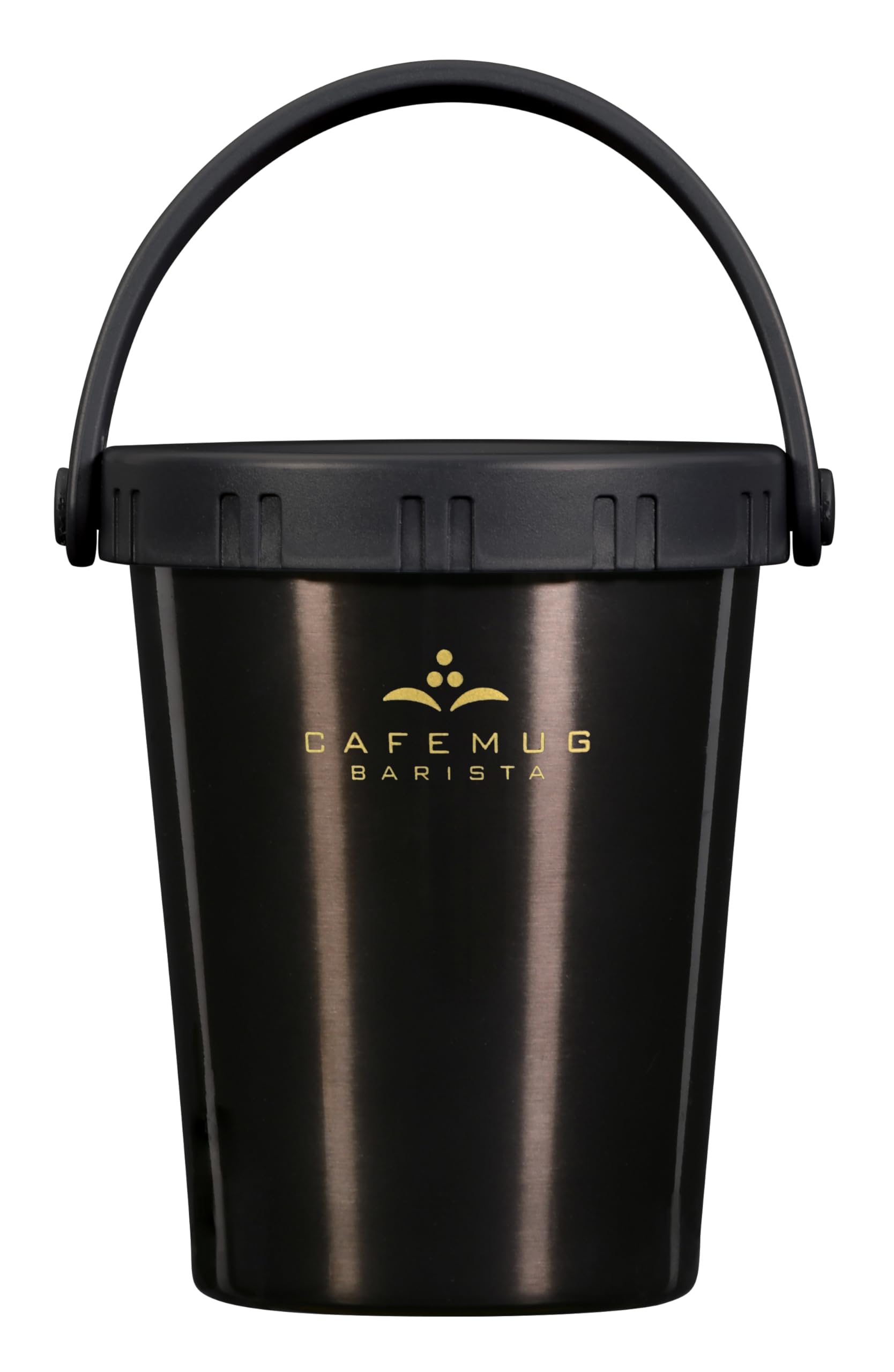 Pearl Metal Tumbler with Cafe Mug Handle, 300ml, Barista, Black, HC-525 чёрный