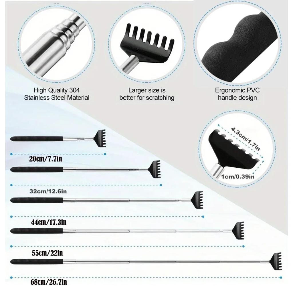 Upgraded Back Scratcher Massager Telescoping Back Massage Stocking Stuffer for Women Men Extendable Back Massager Christmas Gift