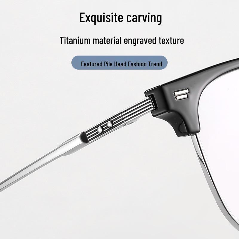 Liliwei Ultralight Semi-Titanium Retro Browline Anti-Blue Light Business Eyeglass Frame.