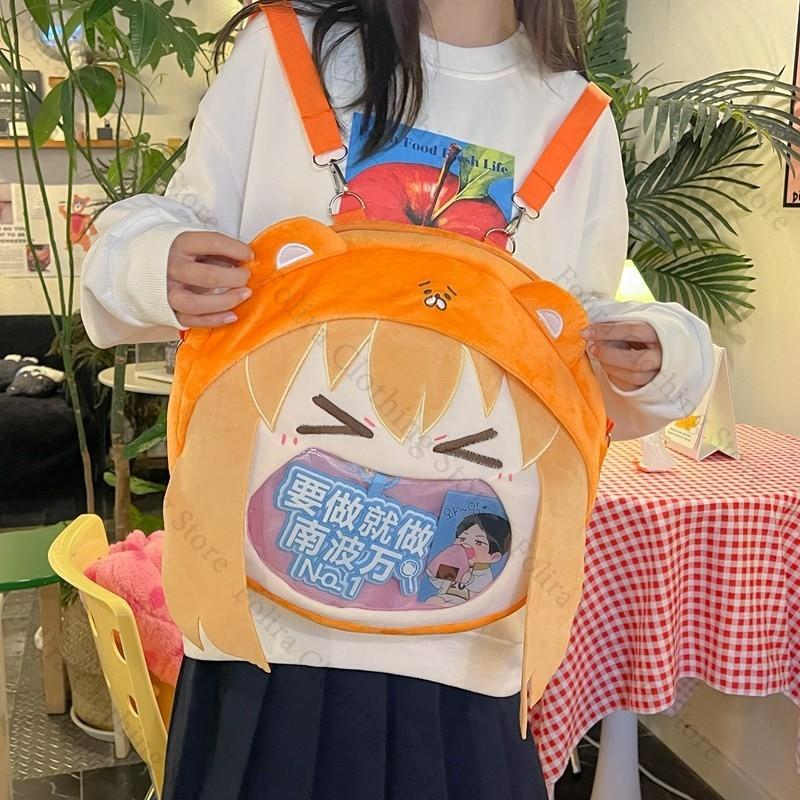 Japanese Anime Doma Umaru UMR Shoulder Bag Kawaii JK Backpack Large Capacity Itabag Plush Crossbody Bag for Cosplay