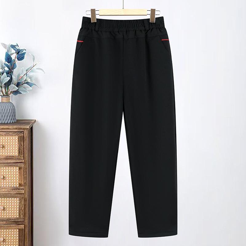 

Middle-aged and elderly women s pants thickened thermal pants grandma wearing cotton pants mother pants winter three-layer padded velvet pants 5XL чёрный