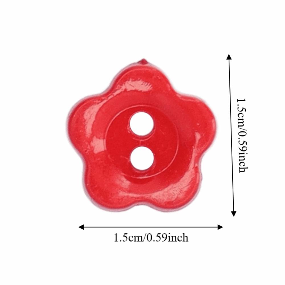 200pcs Flower Shape Two-Hole Sewing Buttons Colorful Plastic Buttons Flower Buttons For DIY Crafts