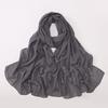 Chiffon Long Scarf With Rhinestones Beads Ethnic Headscarf For Women