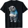 Funny Fat Sad Cat Art Design Fat Kitten Cat Lover T-Shirt Unisex T-Shirt