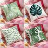 Modern Style Leaf Cushion Cover Antidustmite Pillowcase Invisible Zipper Silky Short Plush Sofa Cushion Cover