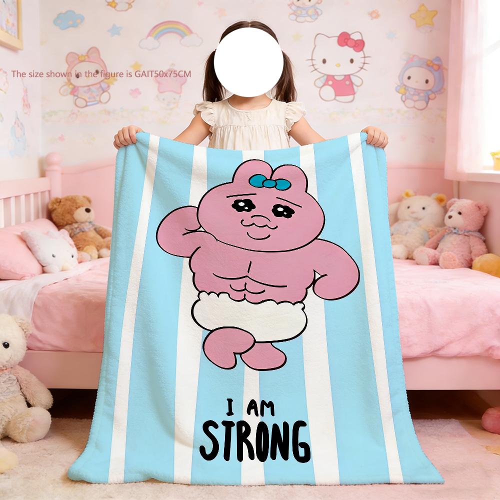 Blanket For Soft Cartoon O-Opanchu Throw Blanket for Picnic U-Usagi Bed Sofa Home Bedroom Cute Cozy Warm Bunny Comfortable