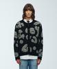 Knitted Bulky Brush Pattern Cardigan Black