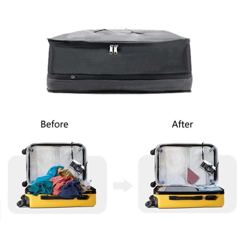 Space Saving Travel Organizers Container Storage Bin for Car Trunk and Home Use with Waterproof Polyester & Mesh Pockets