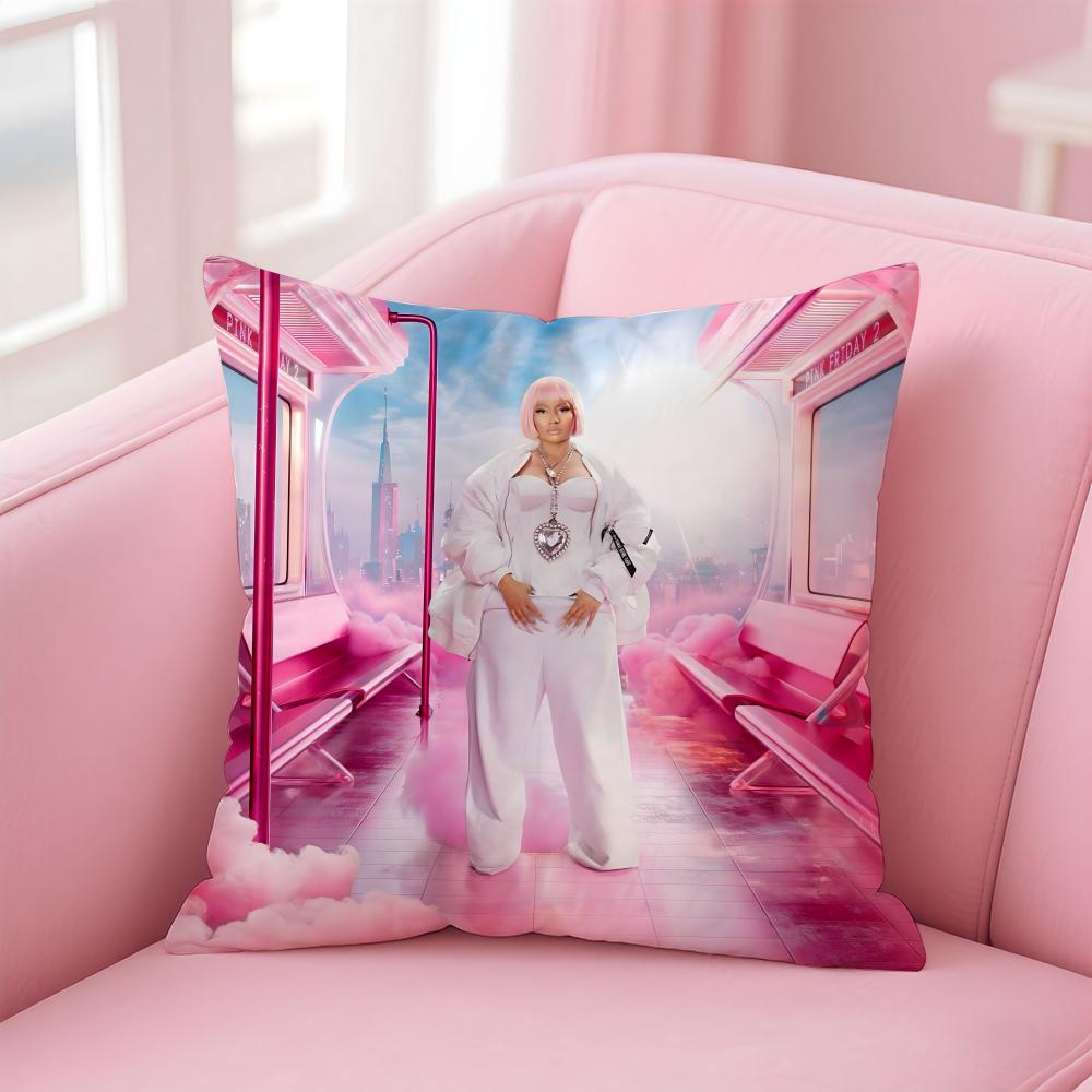 Nicki M-Minaj Singer Cushion Cover Comfortable Reversible Pillow Cover Ideal For Car Sofa Bedroom & Beyond