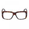 Tom Ford Eyeglasses Square Full Rim Dark Havana Frame And Clear Demo Lenses Ft  