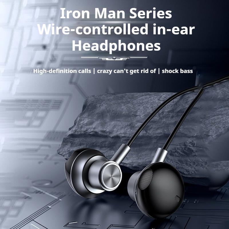 Surround Sound In-ear Earphones for iPhone Headphones 11-16 Mini X XS 6 7 8 Plus Wired Control Earbud In Mic Headset for Samsung