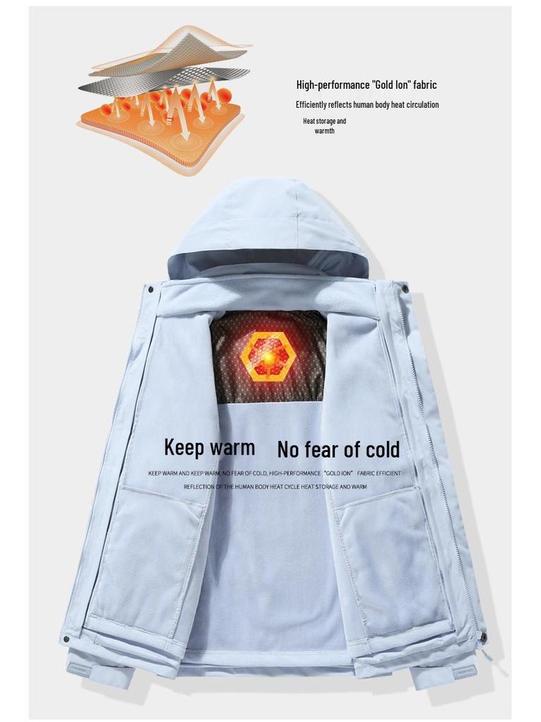 2024 Autumn Mountain System Outdoor Windbreaker: Couple's 3-in-1 Waterproof Jacket for Travel & Hiking