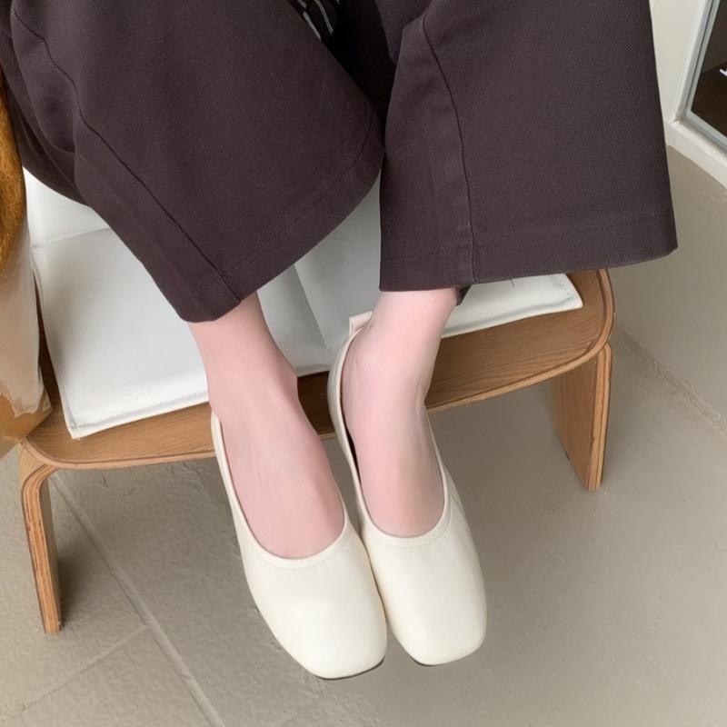 Fashion Round Toe Work Women's Flat Shoes 2025 Spring And Autumn Fashion Comfortable Casual Women Shoes Soft Soled Leather Women Shoes