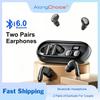 2 Pairs of Earbuds Bluetooth 6.0 In Ear Twin Earphone HIFI Stereo Sound Wireless Headphones Low Latency Game Headsets